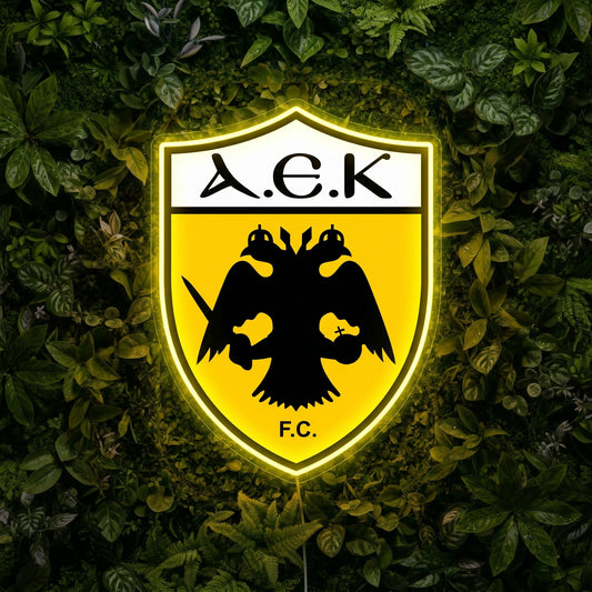 Letrero de neón de AEK Atenas