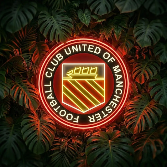 Letrero de neón del F.C. United de Manchester