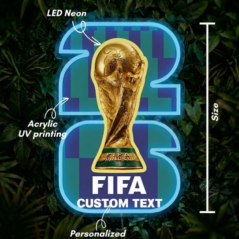 Letrero de neón personalizado de la Copa Mundial - Nueva York