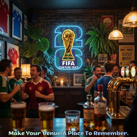 Letrero de neón personalizado de la Copa Mundial - Nueva York