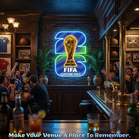 Letrero de neón personalizado de la Copa Mundial - Filadelfia