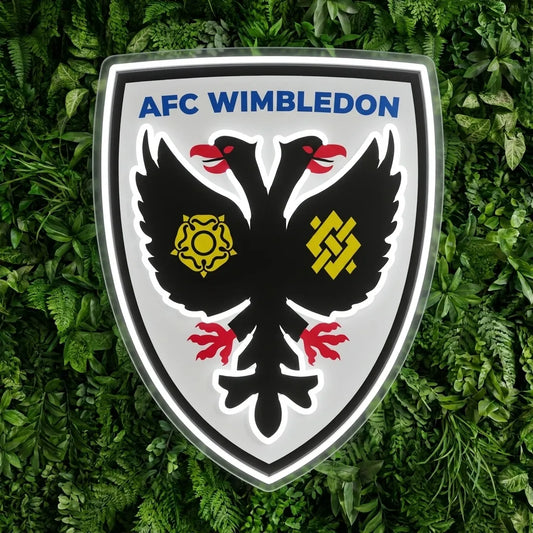 Letrero de neón de los escudos de AFC Wimbledon