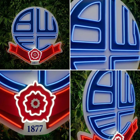 Letrero de neón del escudo de Bolton Wanderers