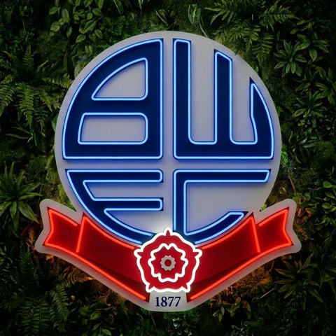 Letrero de neón del escudo de Bolton Wanderers
