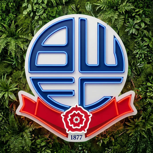 Letrero de neón del escudo de Bolton Wanderers