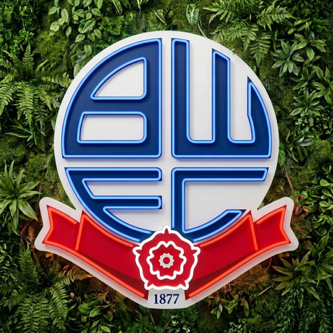 Letrero de neón del escudo de Bolton Wanderers