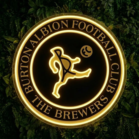 Letrero de neón del escudo de Burton Albion