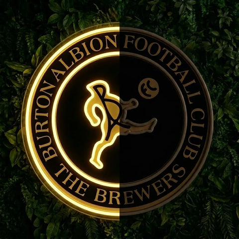 Letrero de neón del escudo de Burton Albion