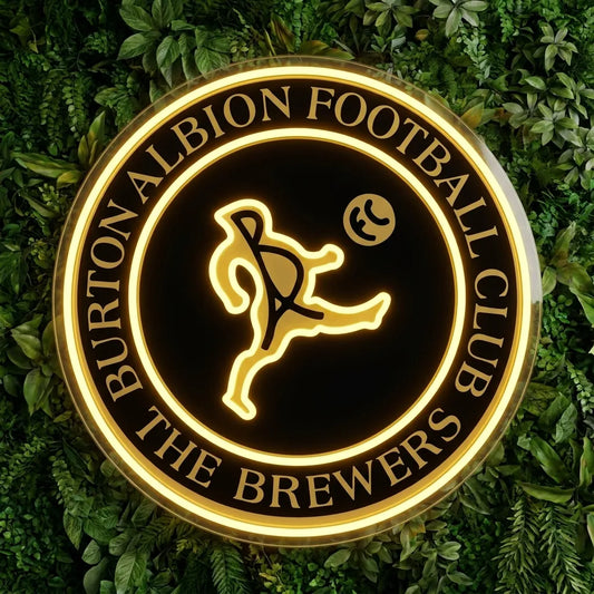 Letrero de neón del escudo de Burton Albion