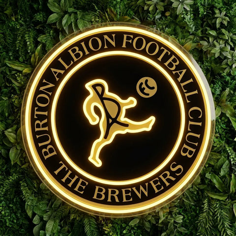 Letrero de neón del escudo de Burton Albion