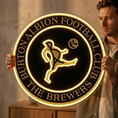 Letrero de neón del escudo de Burton Albion