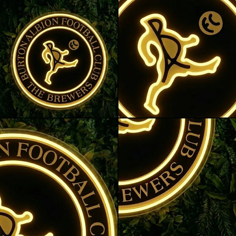 Letrero de neón del escudo de Burton Albion