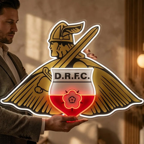 Letrero de neón del escudo de Doncaster Rovers
