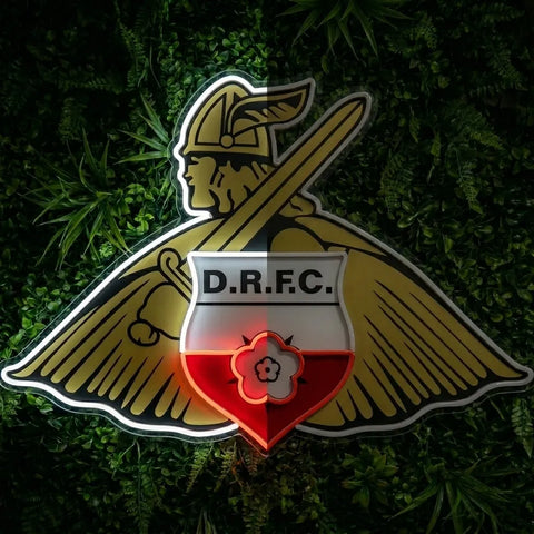 Letrero de neón del escudo de Doncaster Rovers