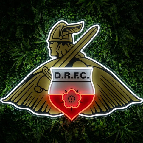 Letrero de neón del escudo de Doncaster Rovers