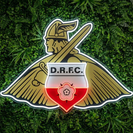 Letrero de neón del escudo de Doncaster Rovers