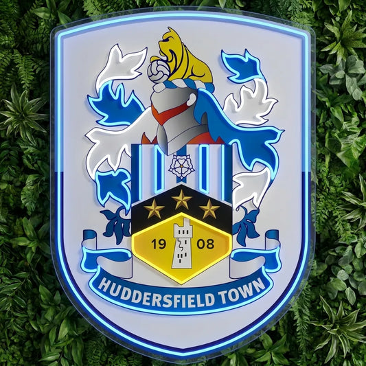 Letrero de neón del escudo de Huddersfield Town