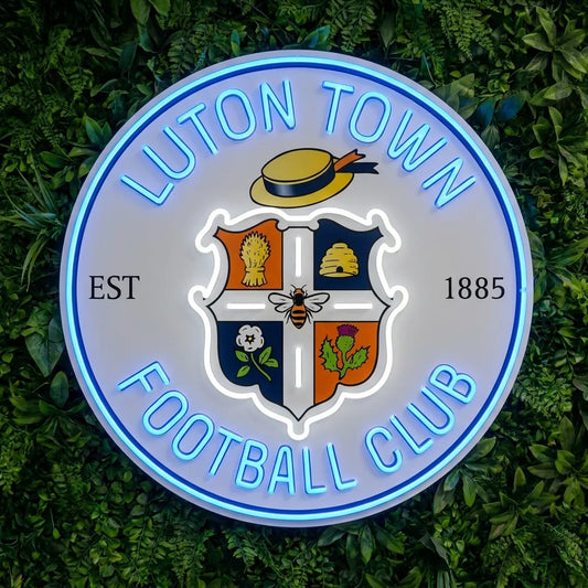 Letrero de neón del escudo de Luton Town