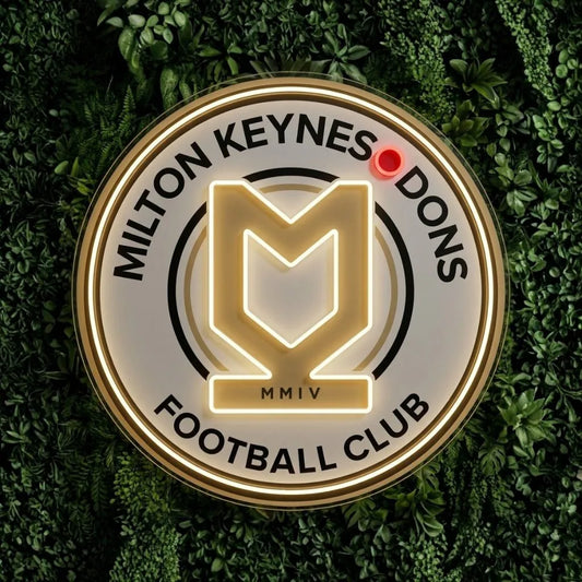 Letrero de neón de Milton Keynes Dons