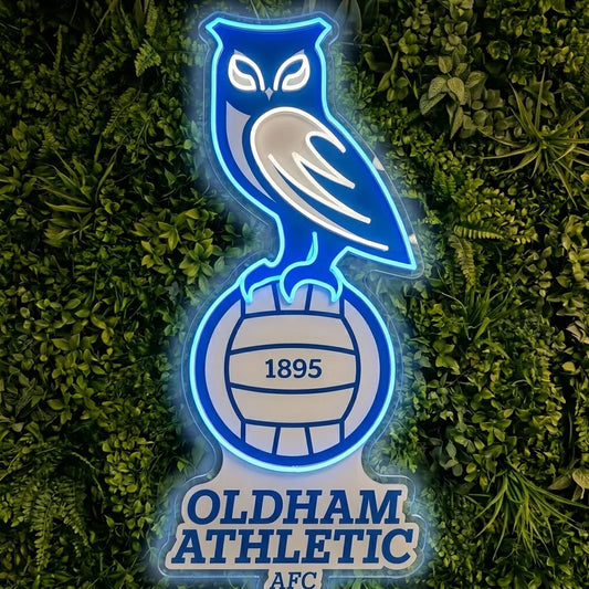 Letrero de neón de Oldham Athletic