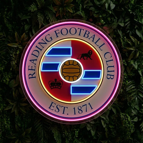 Letrero de neón del escudo de Reading FC
