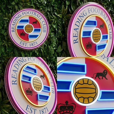 Letrero de neón del escudo de Reading FC