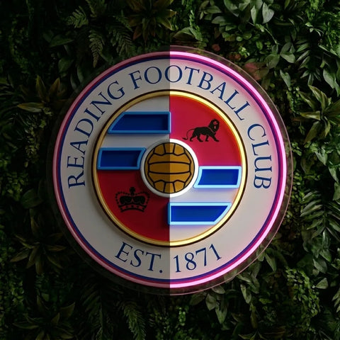 Letrero de neón del escudo de Reading FC