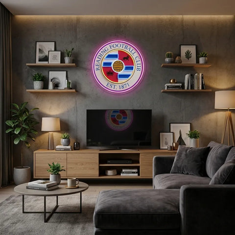 Letrero de neón del escudo de Reading FC