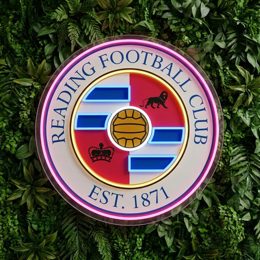 Letrero de neón del escudo de Reading FC