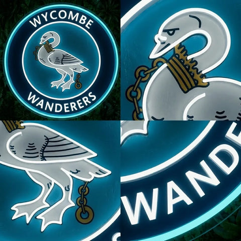 Wycombe Wanderers Crest Neon Sign