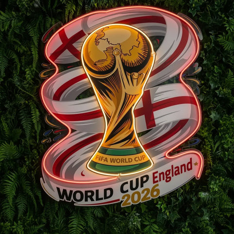 Letrero de neón de la Selección Nacional de Inglaterra