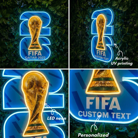 Letrero de neón de la Copa del Mundo - HOUSTON